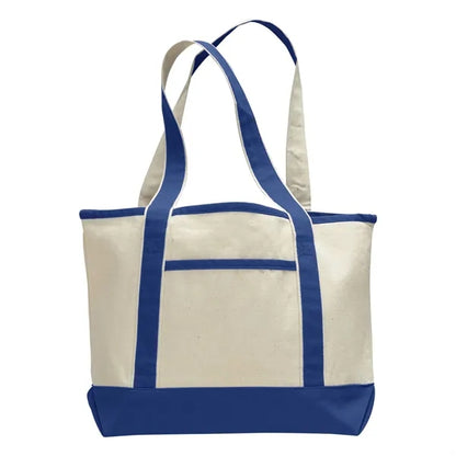 12 oz Cotton Canvas Boat Tote Bag - 18.5"W x12"H x 5.5"D x