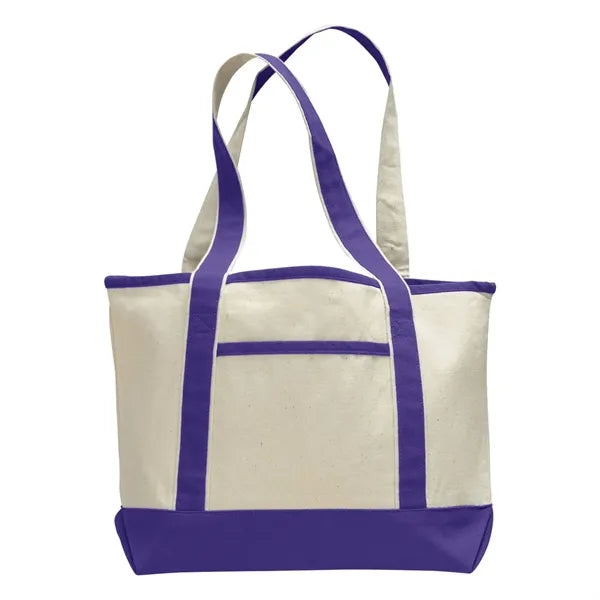 12 oz Cotton Canvas Boat Tote Bag - 18.5"W x12"H x 5.5"D x