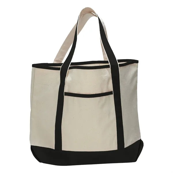 12 oz Cotton Canvas Boat Tote Bag -13.5"W x 16"H x 5D