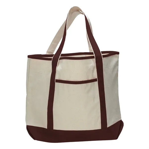 12 oz Cotton Canvas Boat Tote Bag -13.5"W x 16"H x 5D