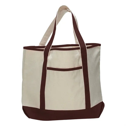 12 oz Cotton Canvas Boat Tote Bag -13.5"W x 16"H x 5D