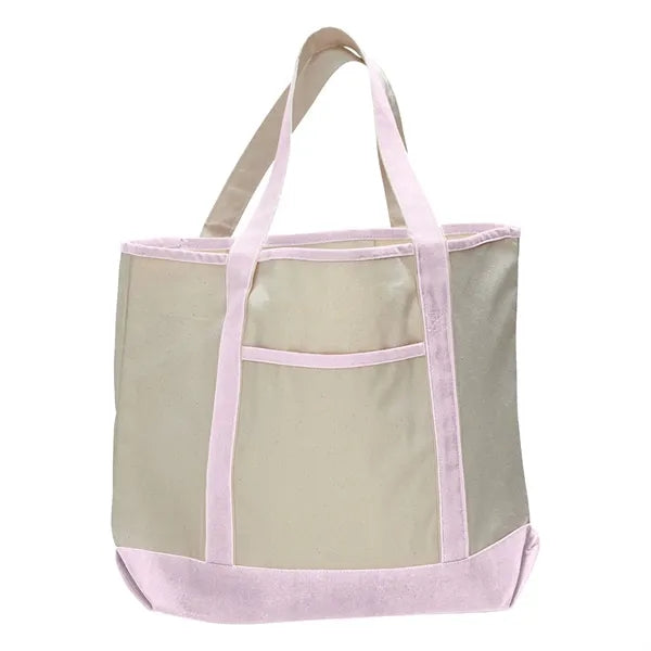 12 oz Cotton Canvas Boat Tote Bag -13.5"W x 16"H x 5D