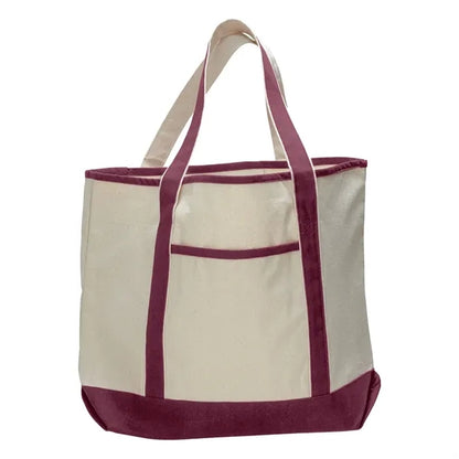 12 oz Cotton Canvas Boat Tote Bag -13.5"W x 16"H x 5D