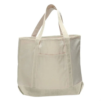 12 oz Cotton Canvas Boat Tote Bag -13.5"W x 16"H x 5D