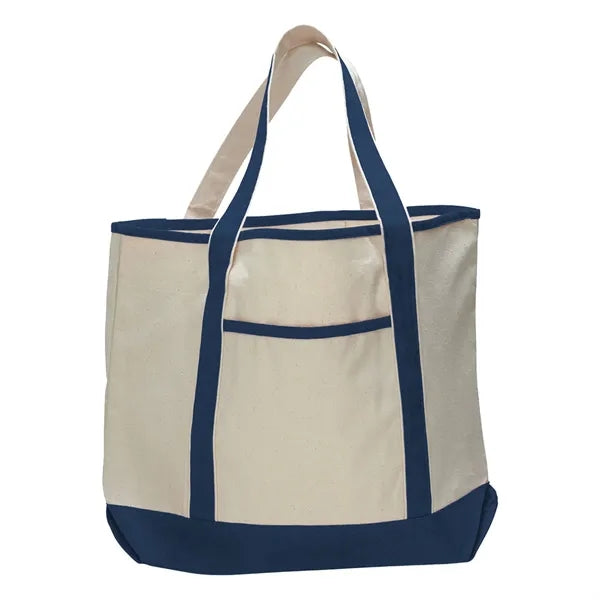 12 oz Cotton Canvas Boat Tote Bag -13.5"W x 16"H x 5D