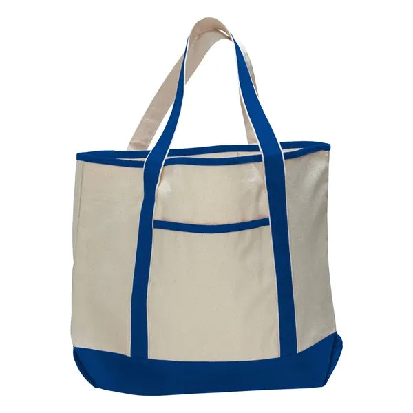 12 oz Cotton Canvas Boat Tote Bag -13.5"W x 16"H x 5D