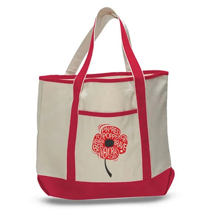 12 oz Cotton Canvas Boat Tote Bag -13.5"W x 16"H x 5D