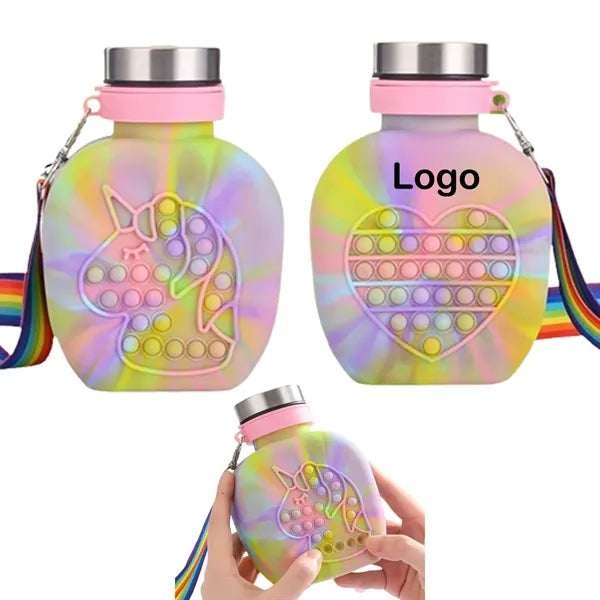 Unicorn Heart Stress-Relief Silicone Travel Bottle