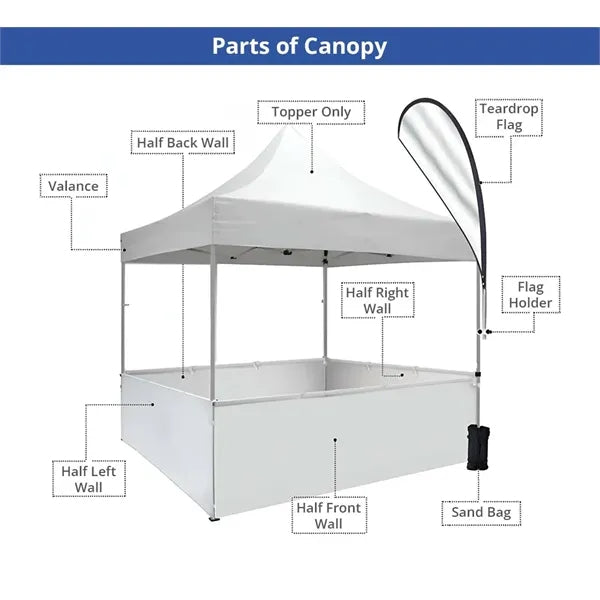 10 ft Aluminum Canopy Tent topper + Hardware