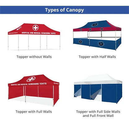 20 Ft Aluminum Canopy Tent (Topper + Frame + Back Wall)