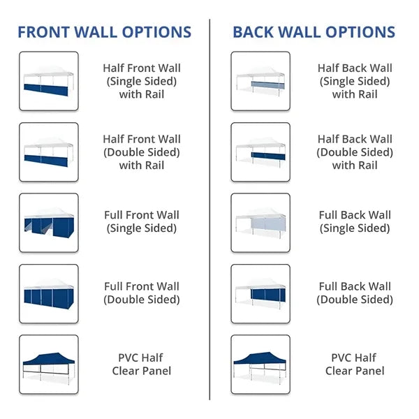 20 Ft Aluminum Canopy Tent (Topper + Frame + Back Wall)