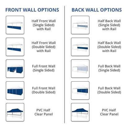 20 Ft Aluminum Canopy Tent (Topper + Frame + Back Wall)