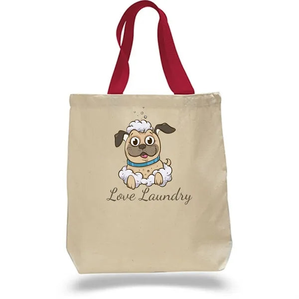 Sublimation 12 oz Poly Canvas Tote Bag - 15"W x 15"H x 3"G x