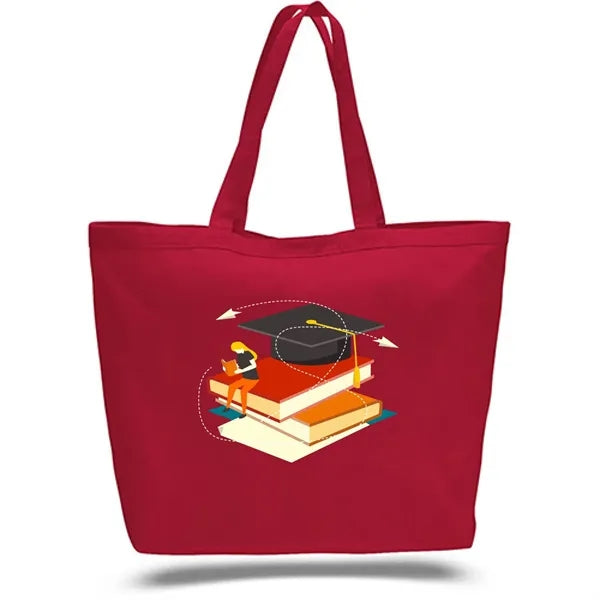 Sublimation 12 oz Poly Canvas Tote Bag - 23" x 17" x 6"G x