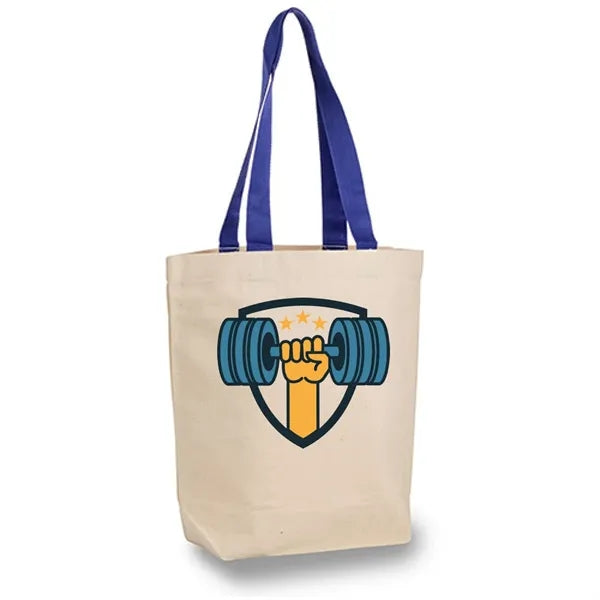Sublimation 12 oz Poly Canvas Tote Bag - 15"W x 16" H x 4"G