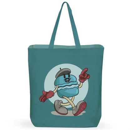 7 oz Cotton Canvas Tote Bag - 15"x16" w/ - 3"G- 22"Handle
