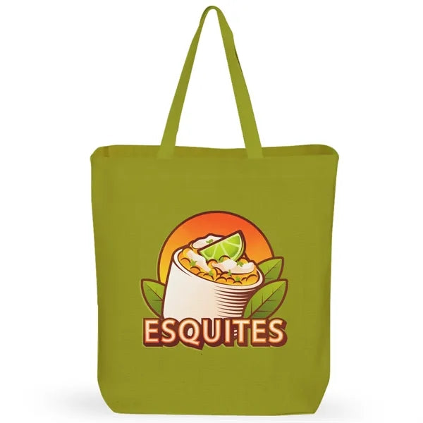 7 oz Cotton Canvas Tote Bag - 15"x16" w/ - 3"G- 22"Handle
