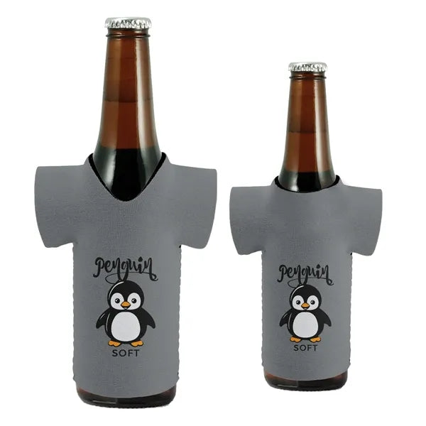 V-Neck T-Shirt Shaped Collapsible 12 Oz Bottle Kooler w/