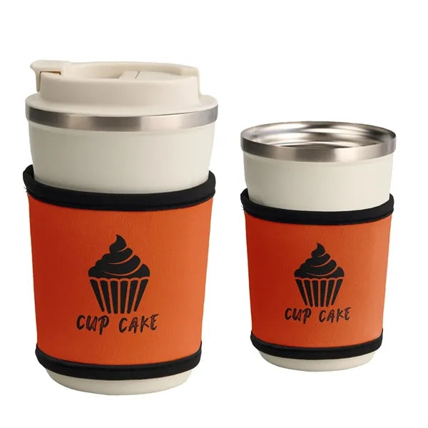 Collapsible Cup Kooler w/ Piping & Custom Logo - 3mm