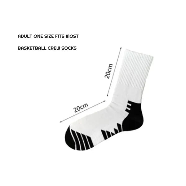 360 Degree Digital Print Poly-Spandex Basketball Crew Socks