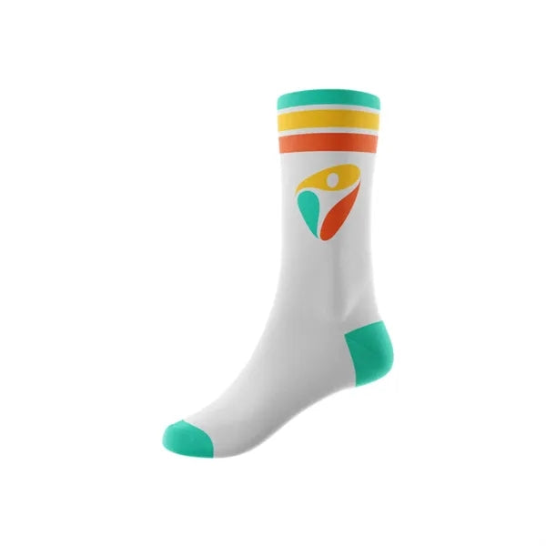 360 Degree Digital Print Poly-Spandex Crew Socks with