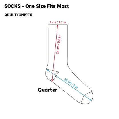 Adult 360 Degree Digital Print Cotton-Blend Quarter Socks