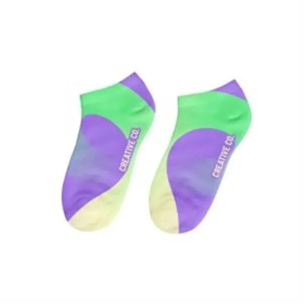 Adult 360 Degree Digital Print Cotton-Blend Low Cut Socks