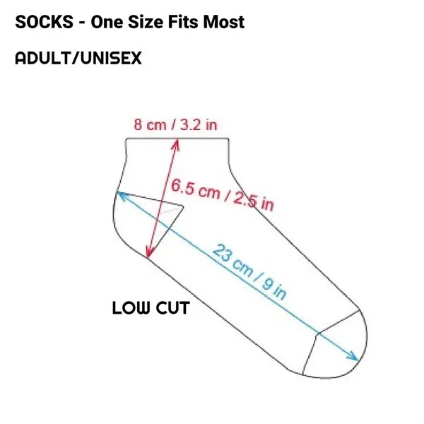 Adult 360 Degree Digital Print Cotton-Blend Low Cut Socks