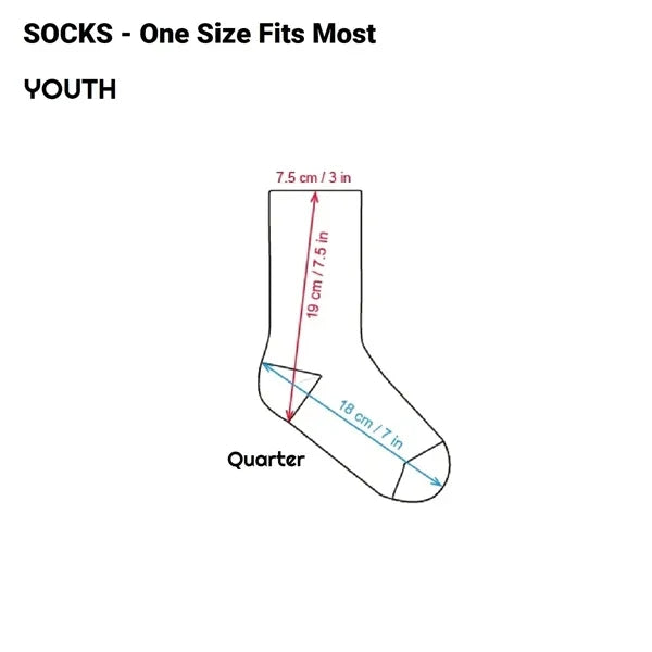 Youth 360 Degree Digital Print Cotton-Blend Quarter Socks