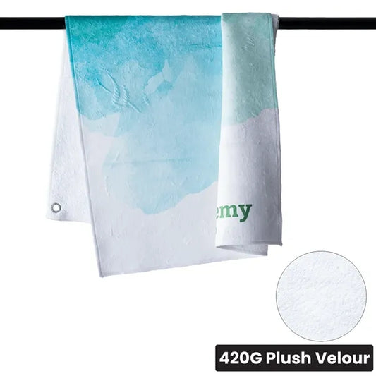Microfiber Velour Caddy Towel with Cotton Terry Loops - 20"