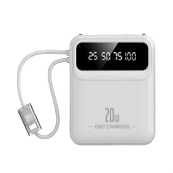 Compact 5000mAh High Quality Power bank W/ charging cable