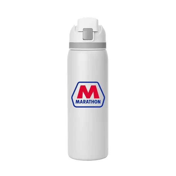 Two-Toned 27oz. Stainless Steel Pop Straw Bottle
