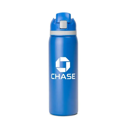 Two-Toned 27oz. Stainless Steel Pop Straw Bottle