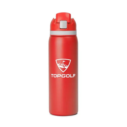 Two-Toned 27oz. Stainless Steel Pop Straw Bottle