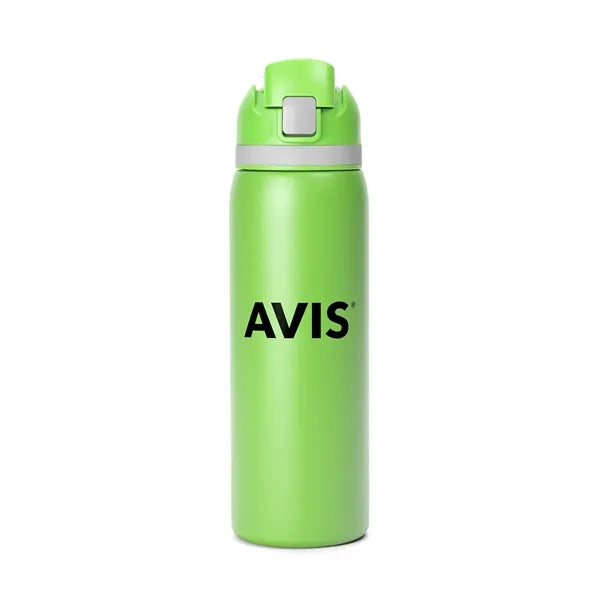 Two-Toned 27oz. Stainless Steel Pop Straw Bottle