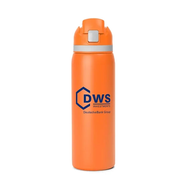 Two-Toned 27oz. Stainless Steel Pop Straw Bottle
