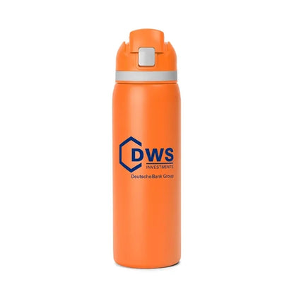 Two-Toned 27oz. Stainless Steel Pop Straw Bottle