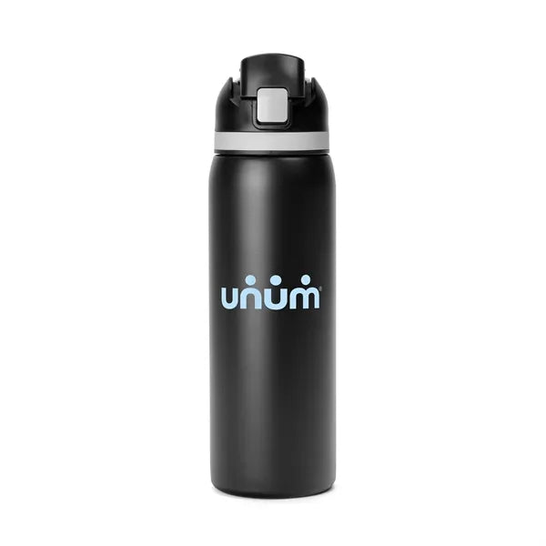 Two-Toned 27oz. Stainless Steel Pop Straw Bottle