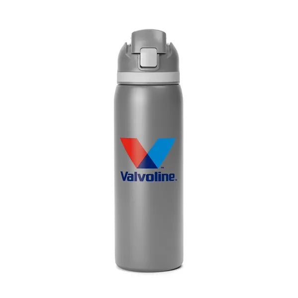 Two-Toned 27oz. Stainless Steel Pop Straw Bottle