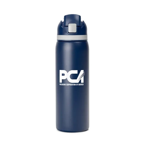 Two-Toned 27oz. Stainless Steel Pop Straw Bottle