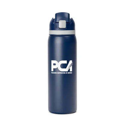 Two-Toned 27oz. Stainless Steel Pop Straw Bottle