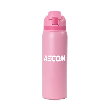 Two-Toned 27oz. Stainless Steel Pop Straw Bottle
