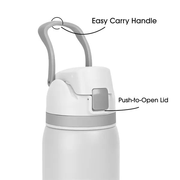 Two-Toned 27oz. Stainless Steel Pop Straw Bottle