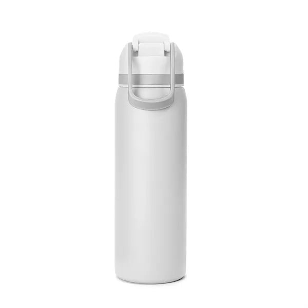 Two-Toned 27oz. Stainless Steel Pop Straw Bottle