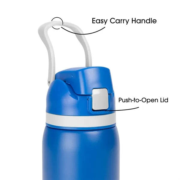 Two-Toned 27oz. Stainless Steel Pop Straw Bottle