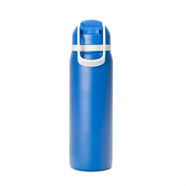 Two-Toned 27oz. Stainless Steel Pop Straw Bottle