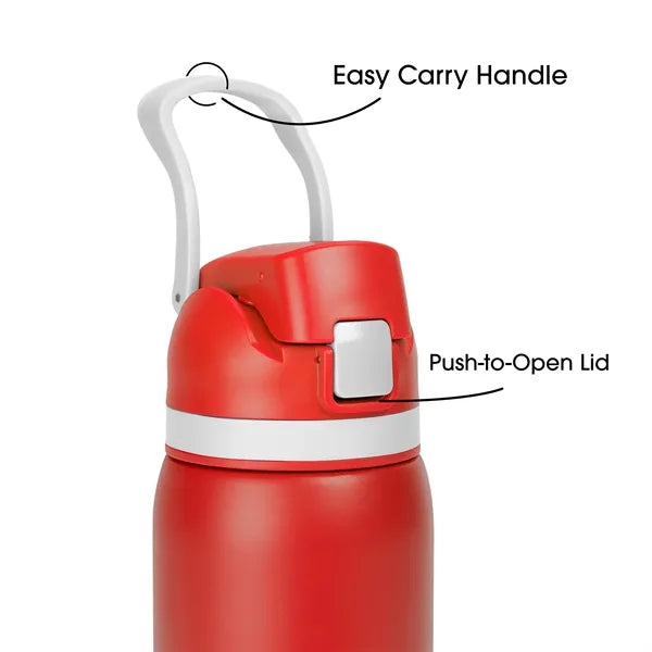 Two-Toned 27oz. Stainless Steel Pop Straw Bottle