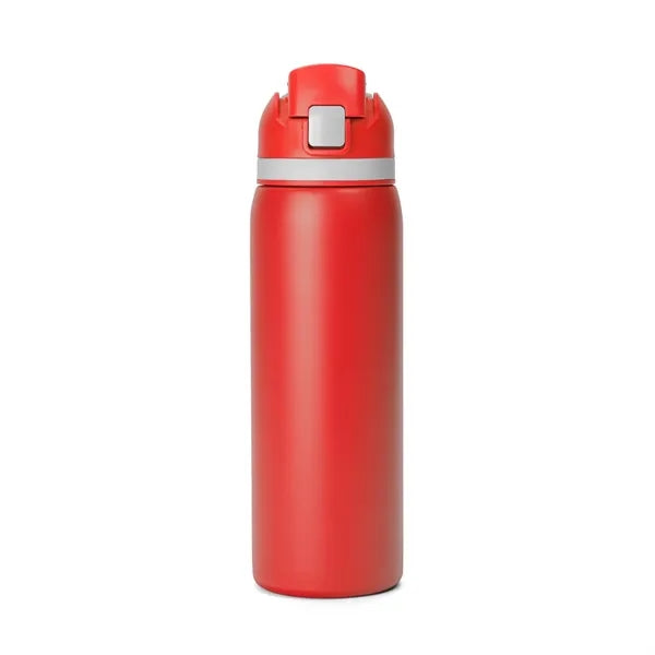 Two-Toned 27oz. Stainless Steel Pop Straw Bottle