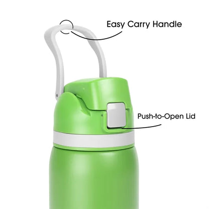 Two-Toned 27oz. Stainless Steel Pop Straw Bottle