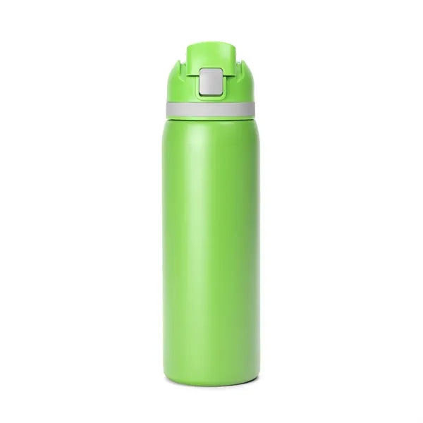 Two-Toned 27oz. Stainless Steel Pop Straw Bottle